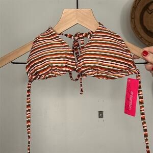 Xhilaration Women's Striped Halter Bikini Top Multicolor Size M